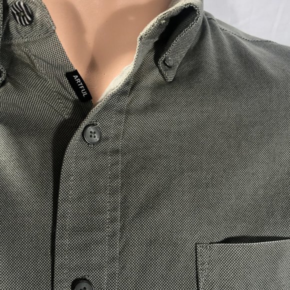 Artful Dodger green oxford shirt with rollup sleeves Large - Picture 2 of 12